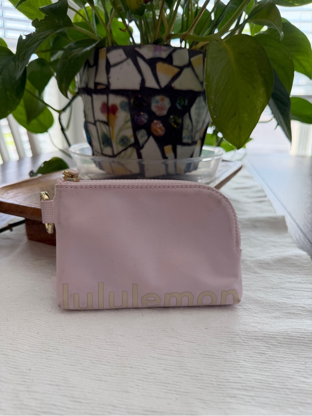 lululemon athletica Light Pink Zip Cosmetic Pouch